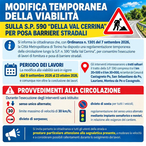 Modifica temporanea della viabilità